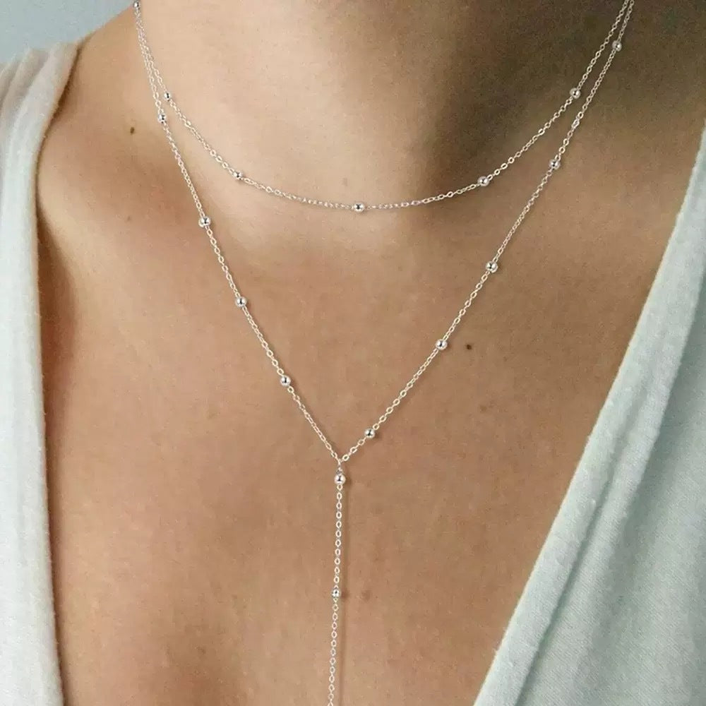 Beaded Layered Y-Necklace
