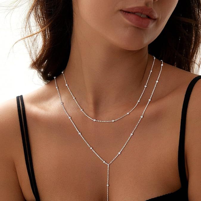 Layered Chain Necklace Long Drop