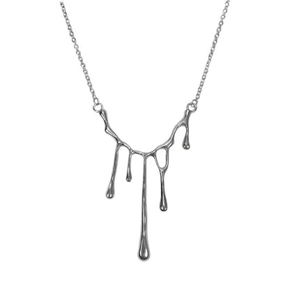 Liquid Metal Drip Pendant Necklace