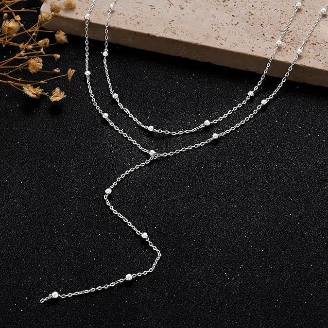 Layered Chain Necklace Long Drop
