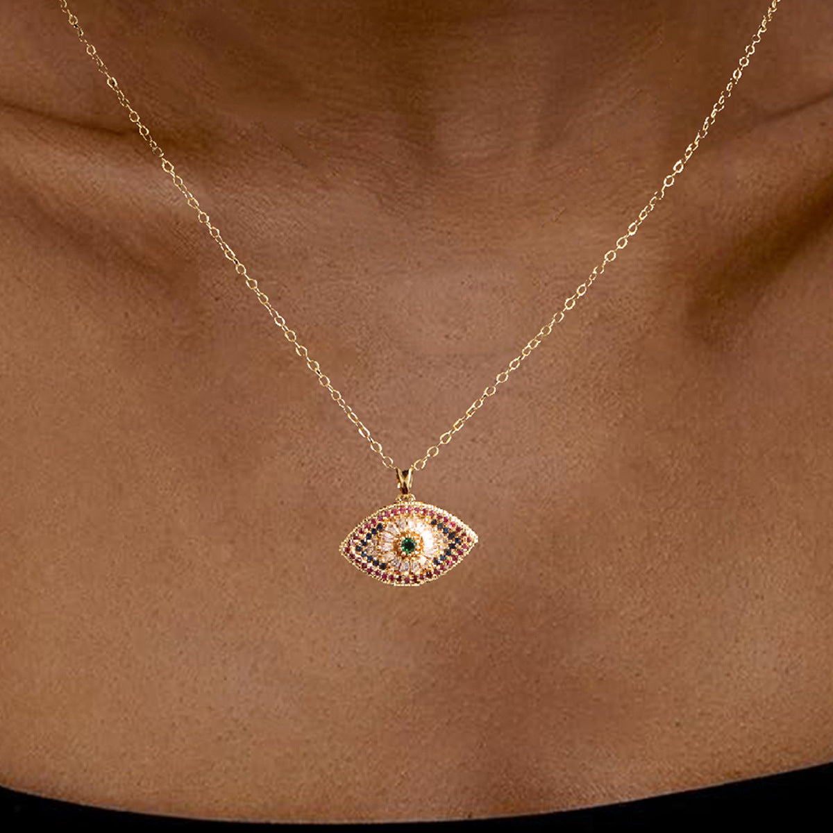 Colorful Evil Eye Pendant Necklace