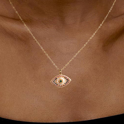 Colorful Evil Eye Pendant Necklace