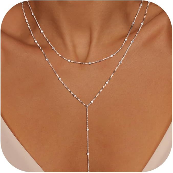 Layered Chain Necklace Long Drop