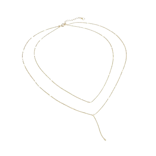 Layered Chain Necklace Long Drop