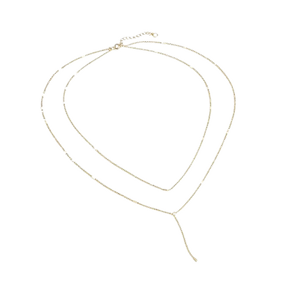 Layered Chain Necklace Long Drop